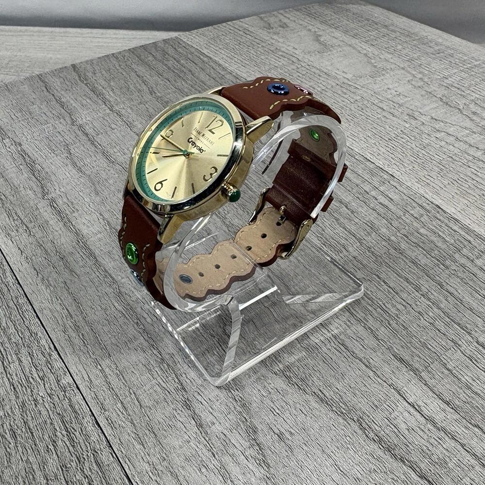 Isaac Mizrahi x Crayola Designer Watch - Gold Tone & Colorful Grommet Leather - Picture 3 of 11